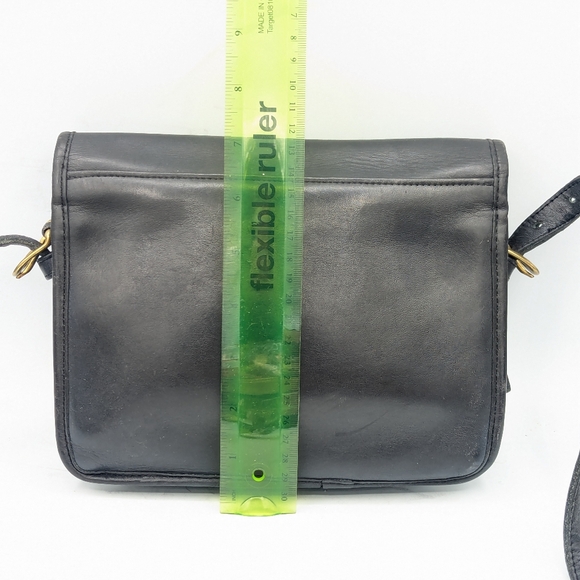 Vintage Coach Saddle Pouch Small | Style 9590 | Black with Brass Hardware |